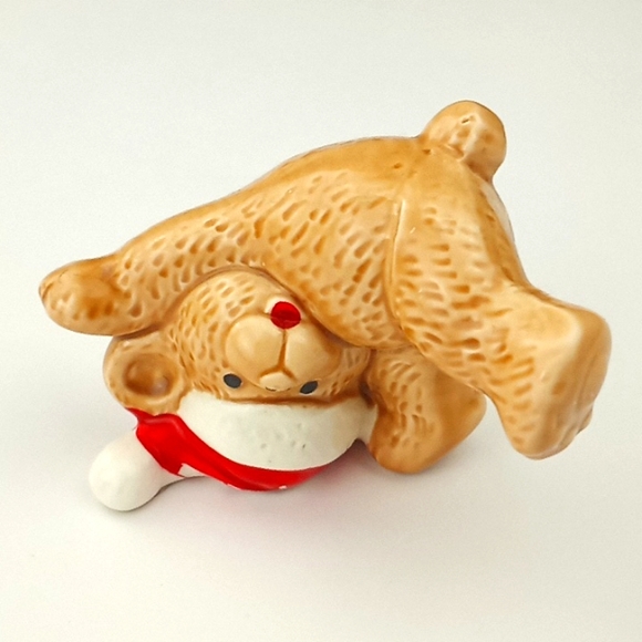 Vintage Christmas teddy bear figurine